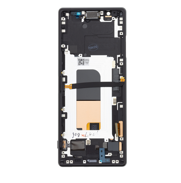LCD-skärm + pekdon + främre skal Sony Xperia 5 - Svart (Service Pack)