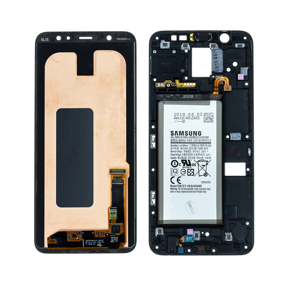 LCD-display + Touch Unit Samsung Galaxy A6 Plus 2018 - Svart (ny byteenhet)