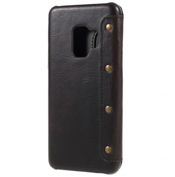 JollyFX Genuine Plånboksläderfodral till Samsung Galaxy S9 - Svart