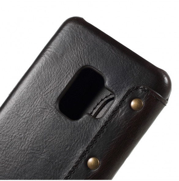 JollyFX Genuine Plånboksläderfodral till Samsung Galaxy S9 - Svart