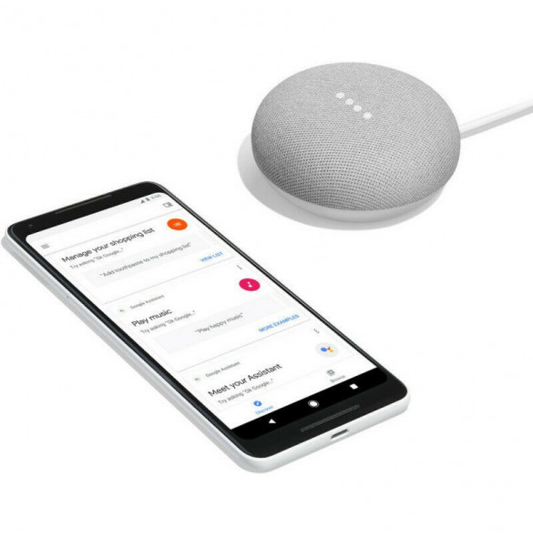 Google Home Mini - Chalk - UK adapter