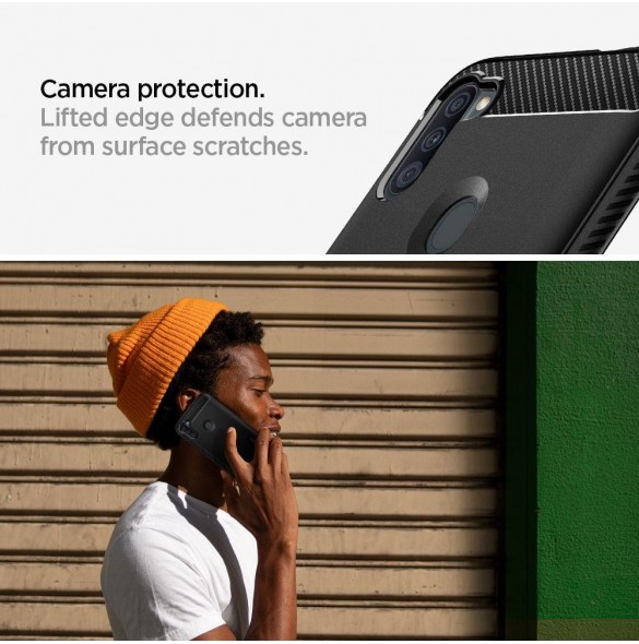 Spigen Rugged Armor Samsung Galaxy A11 - Matt svart