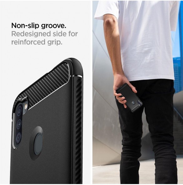 Spigen Rugged Armor Samsung Galaxy A11 - Matt svart