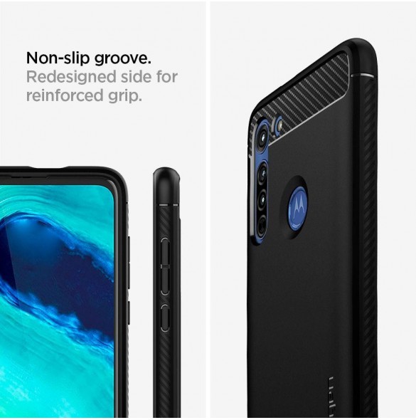 Svart och väldigt snyggt omslag Motorola Moto G8.