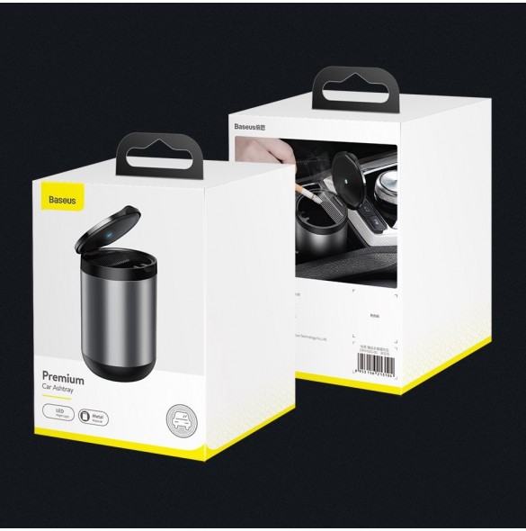Baseus mini-bil askfat med LED-ljus - Light Grey (CRYHG01-0G)