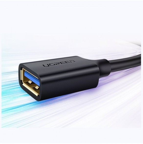 Ugreen USB 3.0 (hona) - USB 3.0 (hane) kabel förlängningssladd 1 m - Svart (10368) Ex-display
