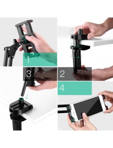 UGREEN telefontabletthållare, 360 justerbar Lazy Holder Mount Clamp med robust aluminiumlegeringsarm.