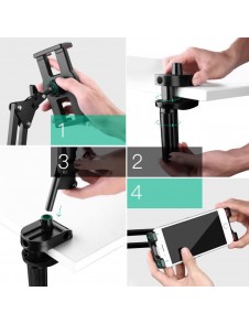 UGREEN telefontabletthållare, 360 justerbar Lazy Holder Mount Clamp med robust aluminiumlegeringsarm.