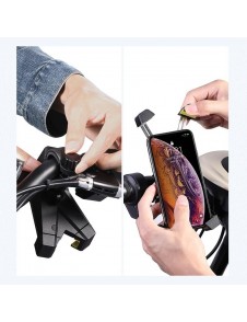 Montera denna hållare på styret på din cykel eller motorcykel och fäst klämman med skruven.