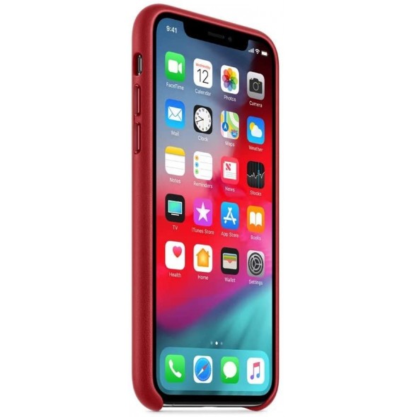 Apple MRWK2ZM/A Läder Skyddande till iPhone XS, iPhone X  - Röd