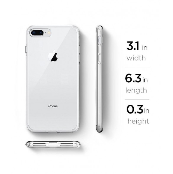 Spigen Liquid Crystal fallet täcker iPhone 8 Plus / 7 Plus - Genomskinlig
