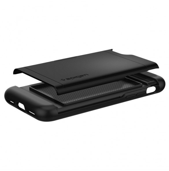 Spigen Slim Armor CS plånbok fodral iPhone 8 / iPhone 7 / iPhone SE 2020 - Svart