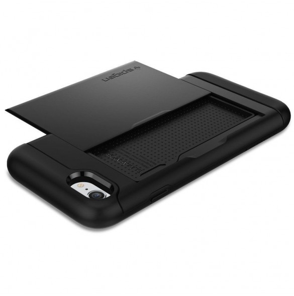 Spigen Slim Armor CS plånbok fodral iPhone 8 / iPhone 7 / iPhone SE 2020 - Svart