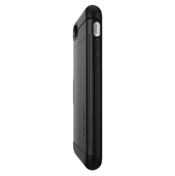 Spigen Slim Armor CS plånbok fodral iPhone 8 / iPhone 7 / iPhone SE 2020 - Svart