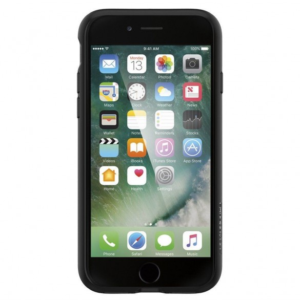 Spigen Slim Armor CS plånbok fodral iPhone 8 / iPhone 7 / iPhone SE 2020 - Svart