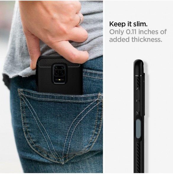 Matt svart och mycket snyggt omslag Xiaomi Redmi Note 9S / 9 Pro / 9 Pro Max.