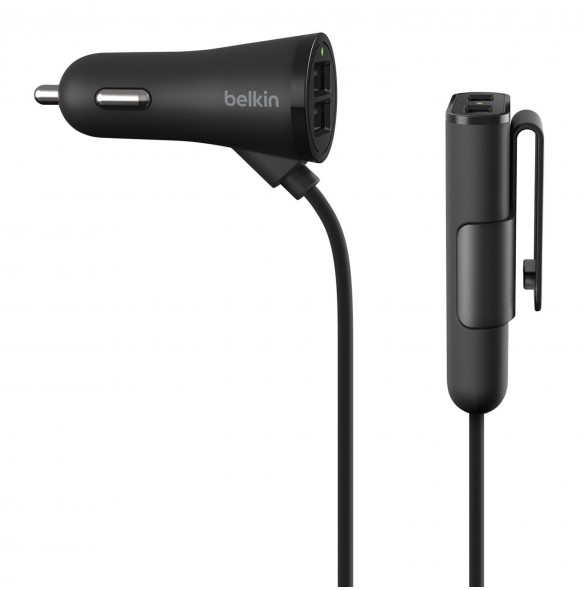 Belkin Road Rockstar 4 Port Car Charger 7.2A 1.8M - Svart