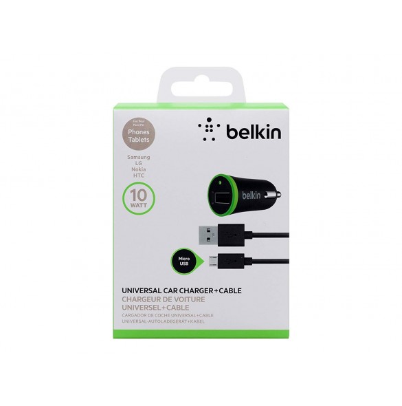 Belkin Universal Removable Micro-USB Charge and Sync Cable - 2.1 A Micro USB Car Charger, Svart