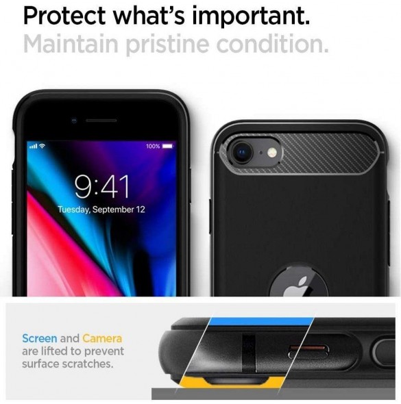 Spigen Rugged Armor iPhone SE2, iPhone 8 - Svart