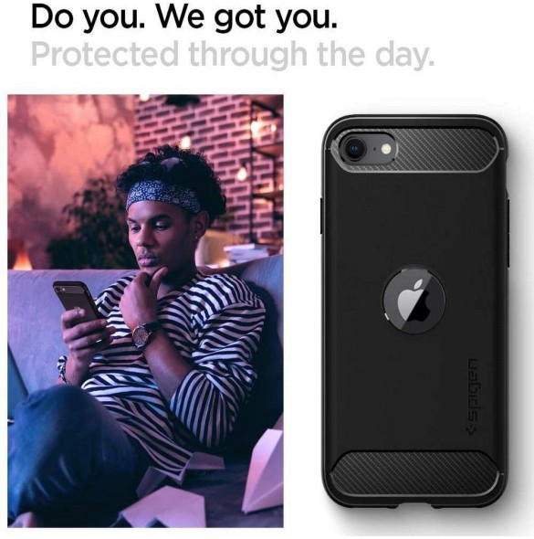 Spigen Rugged Armor iPhone SE2, iPhone 8 - Svart