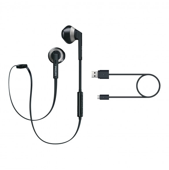 Philips SHB5250BK Wireless Stereo Bluetooth Headset with Microphone, Volume Control, Light, Rich Bass, ideal for Sports - Svart