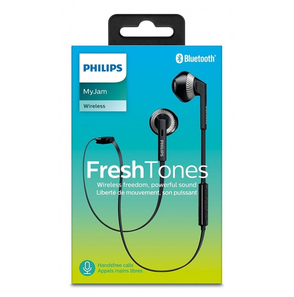 Philips SHB5250BK Wireless Stereo Bluetooth Headset with Microphone, Volume Control, Light, Rich Bass, ideal for Sports - Svart