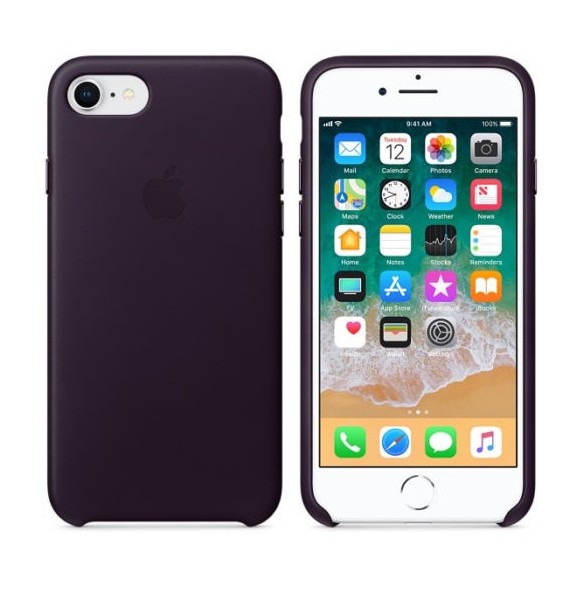 Apple MQHD2ZM/A till iPhone 7, iPhone 8 ,iPhone SE2020, Phone SE2022 Läderskal  - Dark Aubergine