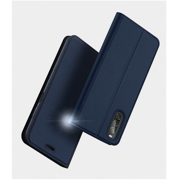 Blått och mycket snyggt omslag Sony Xperia 10 II.