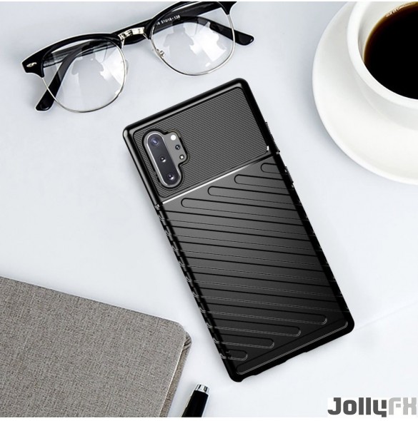 Svart och väldigt snyggt omslag Samsung Galaxy Note 10 Plus.