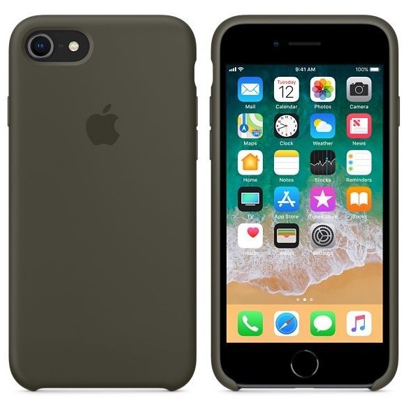 Apple MR3N2ZM/A Silikon Skal till iPhone 7, iPhone 8 - Dark Olive