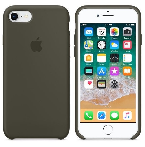 Apple MR3N2ZM/A Silikon Skal till iPhone 7, iPhone 8 - Dark Olive