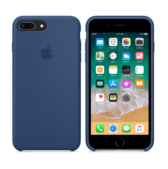 Apple MQH06F2/A till iPhone 7 Plus, iPhone 8 Plus Silicone Case  - Cobalt Blå
