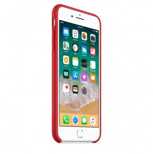 Apple MQH12ZM/A till iPhone 7 Plus, iPhone 8 Plus Silicone Case  - Röd