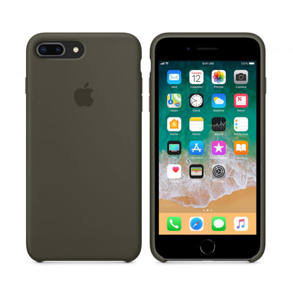Apple MR3Q2ZM/A till iPhone 7 Plus, iPhone 8 Plus Silicone Case  - Dark Olive