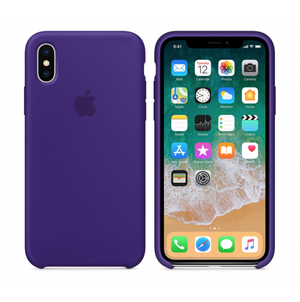 Apple MQT72ZM/A Silikon Case Skal till iPhone X - Ultra Violet