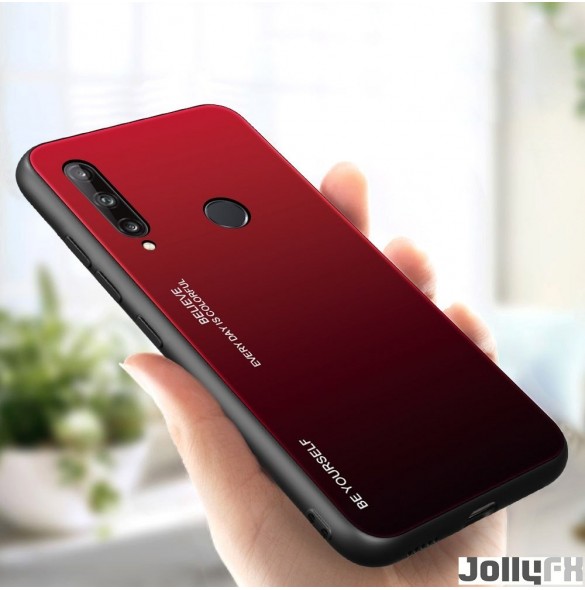 Svart-röd och mycket snygg täcka Huawei P40 Lite E.