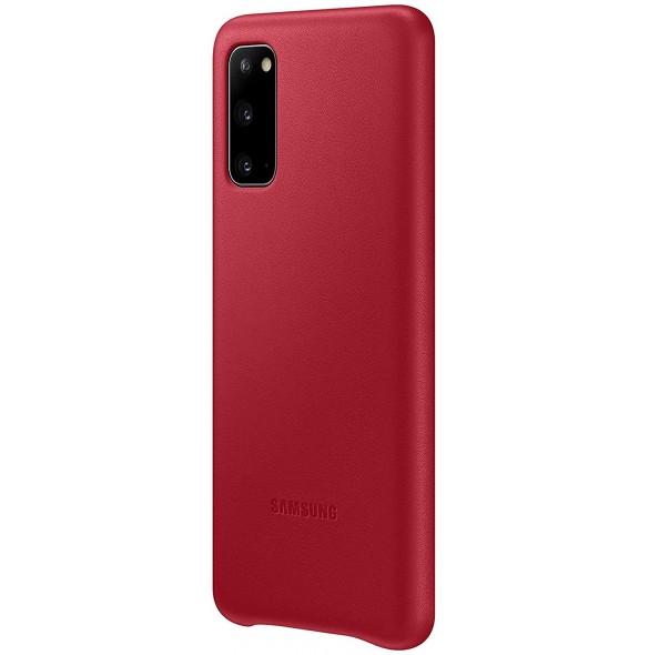 Samsung EF-VG980LREGEU läderfodral äkta läder väska till Samsung Galaxy S20 - Röd