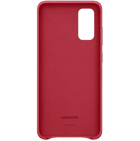 Samsung EF-VG980LREGEU läderfodral äkta läder väska till Samsung Galaxy S20 - Röd