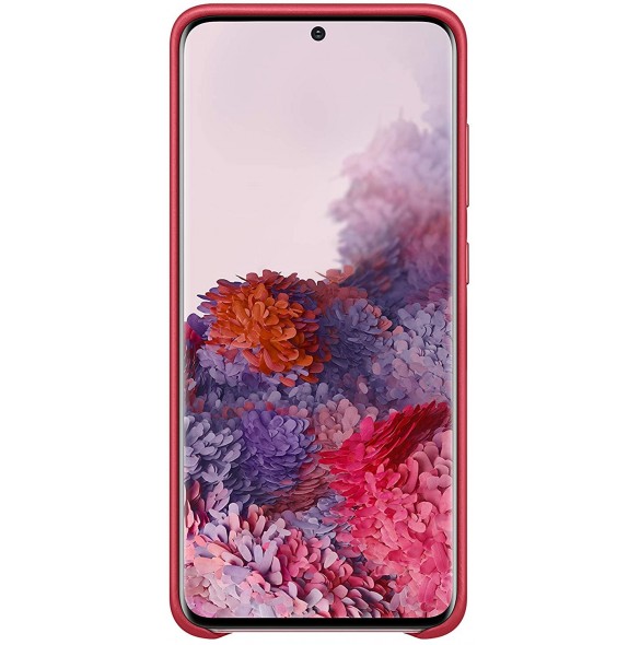 Samsung EF-VG980LREGEU läderfodral äkta läder väska till Samsung Galaxy S20 - Röd