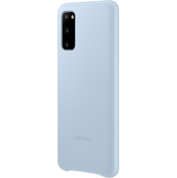 Samsung EF-VG980LLEGEU läderfodral äkta läder väska till Samsung Galaxy S20 - Blå