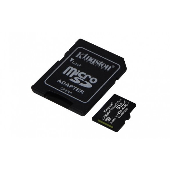 Kingston Canvas Select Plus microSDXC Class 10 UHS-I U3 V30 A1 100/85MB/s 512GB