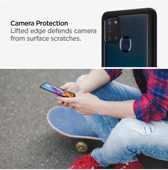 Samsung Galaxy A21s och väldigt snyggt skydd från Spigen.