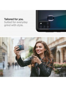 Matt svart och väldigt snygg täckning Samsung Galaxy A21s.