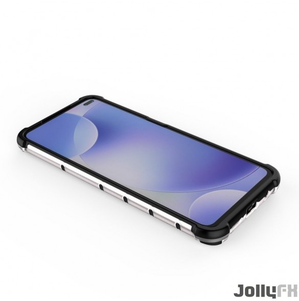 JollyFX Honeycomb Case rustning omslag med TPU Bumper till Xiaomi redmi K30 - Genomskinlig
