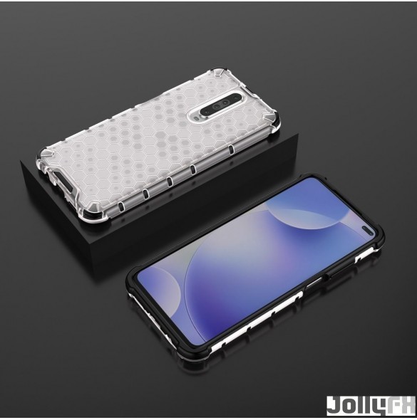 JollyFX Honeycomb Case rustning omslag med TPU Bumper till Xiaomi redmi K30 - Genomskinlig