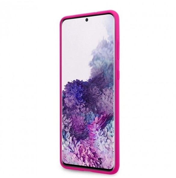 Guess GUHCS67LS4GFU hårt fodral Glitter 4G Circle Logo Guess Samsung Galaxy S20 Plus - Fuchsia