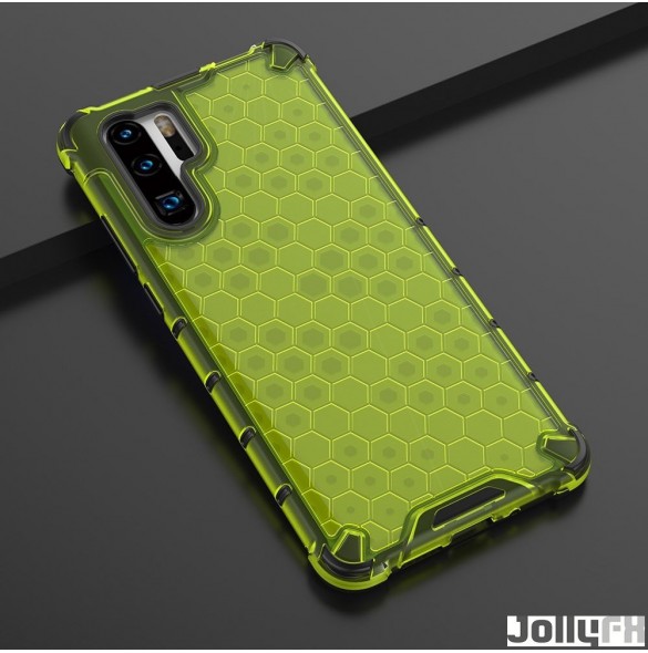 JollyFX Honeycomb Case pansarskydd med TPU-stötfångare för Huawei P30 Pro - Grön