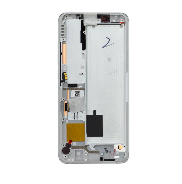 LCD-skärm + beröringsenhet + framsida för Xiaomi Mi Note 10 - Vit (Service Pack)