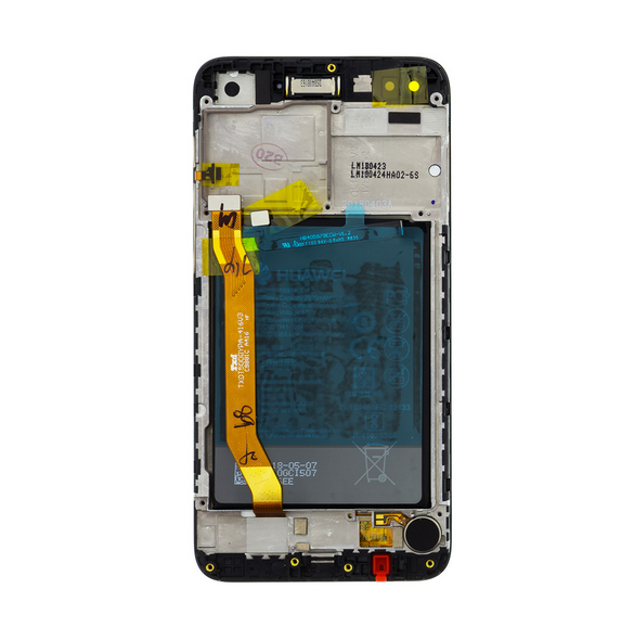 LCD-display + Touch Unit + Framsida Huawei Nova Lite - Svart (Service Pack)