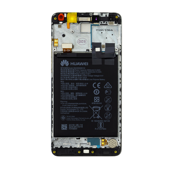 LCD-display + Touch Unit + Framsida Huawei Y7 - Svart (Service Pack)